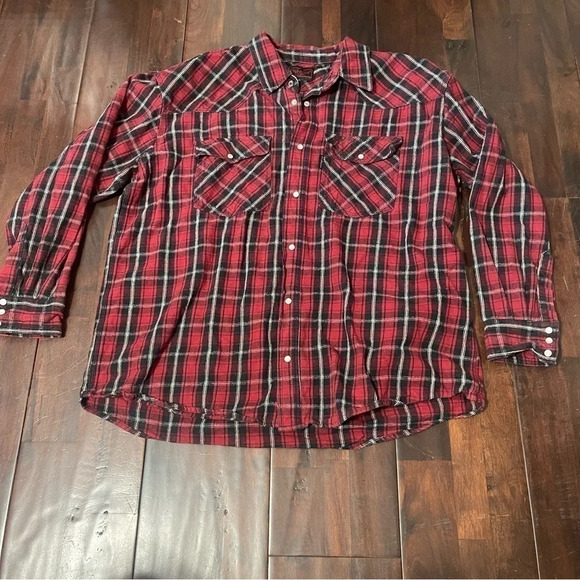 Five Brother Heavy Flannel Pearl Snap Plaid 2XL - Picture 2 of 6
